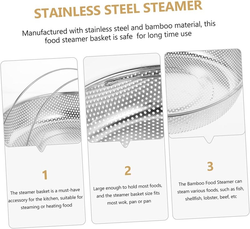 Stainless Steel Steaming Basket Multi Functional Food Steamer Insert Pot Rack for Vegetables Fish Meat Seafood - Image 3